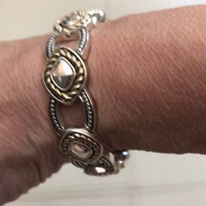 Elastic stretch silver bracelet